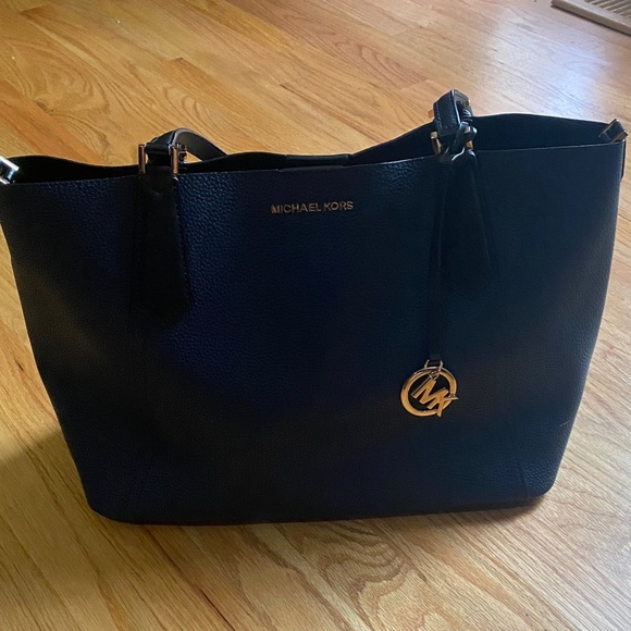 Michael Kors Dark Blue Leather Tote - Picture 1 of 7